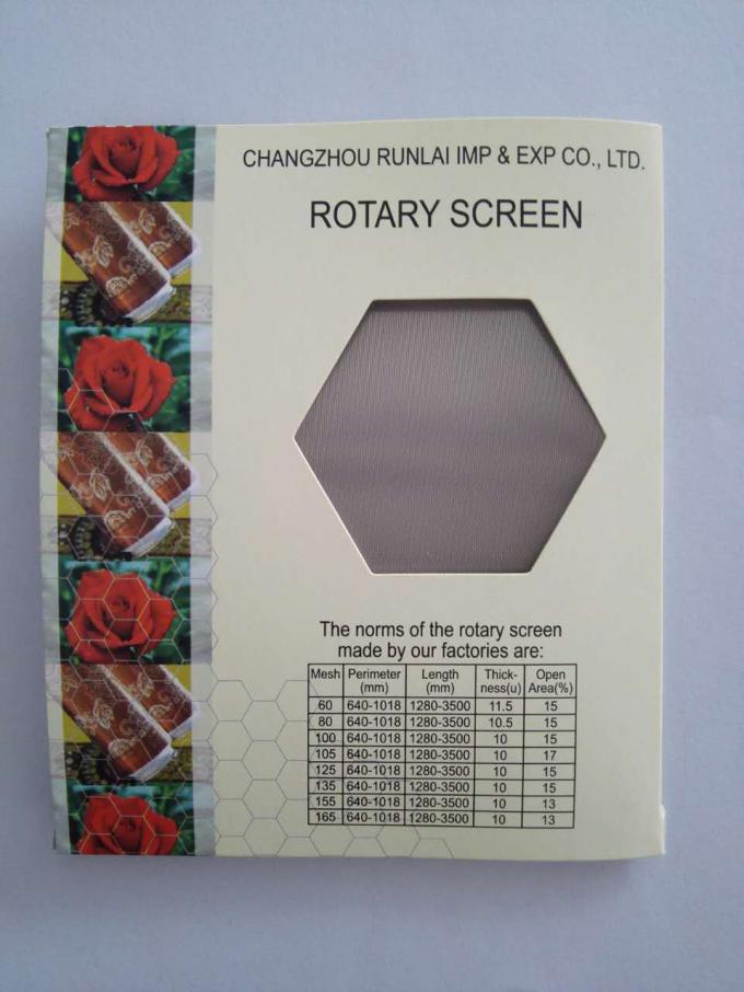 Symmetrical Conglutination Ni Rotary Screen Printing High Tough Tensile 155M