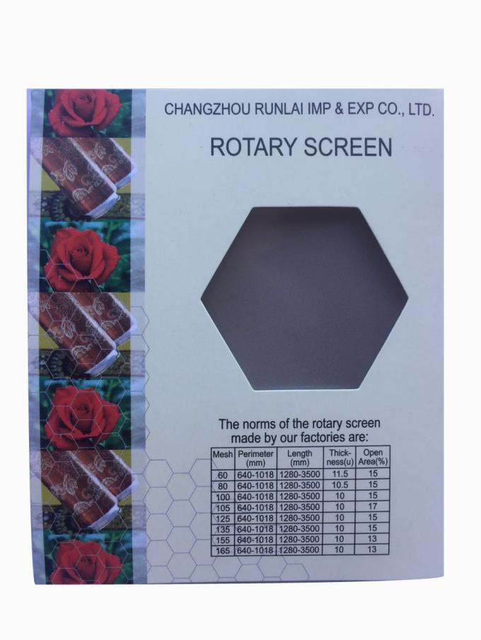 Multicolor Rotary Screen Printing Flexible Ni Thickness 105M High Toughness